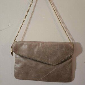HOBO Daria Leather Shoulder Bag/Clutch in Bronze